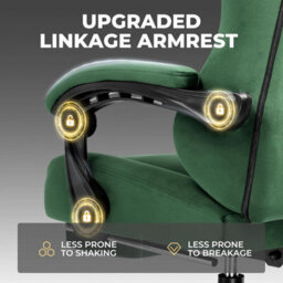 Gtplayer Fabric Gaming Chair, Ergonomic Height Adjustable Computer Chair With Footrest And Lumbar Support, Green - thumbnail 4
