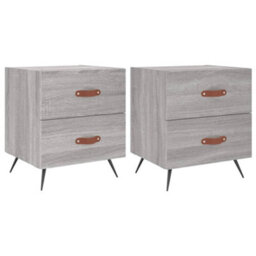 Berkfield Bedside Cabinets 2 Pcs Grey Sonoma 40X35X47.5 Cm Engineered Wood - thumbnail 2