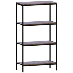 Lassic Vida Designs Brooklyn Dark Wood 4 Tier Bookcase Industrial Freestanding Shelving Unit (H)1110mm (W)600mm (D)300mm - thumbnail 8