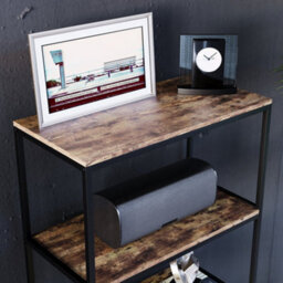 Lassic Vida Designs Brooklyn Dark Wood 4 Tier Bookcase Industrial Freestanding Shelving Unit (H)1110mm (W)600mm (D)300mm - thumbnail 3