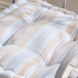 Dibor Set Of 4 Giant Oxford Blue Striped Indoor Dining Chair Seat Pad Cushions - thumbnail 4