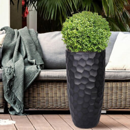 Idealist™ 77Cm Tall Planter, Black Reinforced Stone Vase Round Planter, Outdoor Large Plant Pot D41 H77 Cm, 104L - thumbnail 9