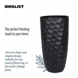 Idealist™ 77Cm Tall Planter, Black Reinforced Stone Vase Round Planter, Outdoor Large Plant Pot D41 H77 Cm, 104L - thumbnail 6