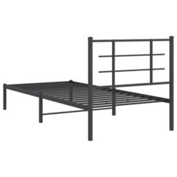 Berkfield Metal Bed Frame Without Mattress With Headboard Black 90X190Cm - thumbnail 7