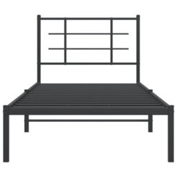 Berkfield Metal Bed Frame Without Mattress With Headboard Black 90X190Cm - thumbnail 5