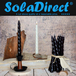 "SolaDirect Tapered Dinner Candles, Table Spiral Candles, Pack Of 10, Decorative Household Candles, Up To 7 Hours, 23 Cm / 9"" (Red)" - thumbnail 2