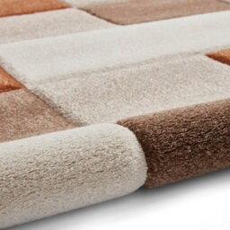 Beige Terra Bordered Chequered Geometric Modern Easy To Clean Rug For Living Room Bedroom And Dining Room-120Cm X 170Cm - thumbnail 7