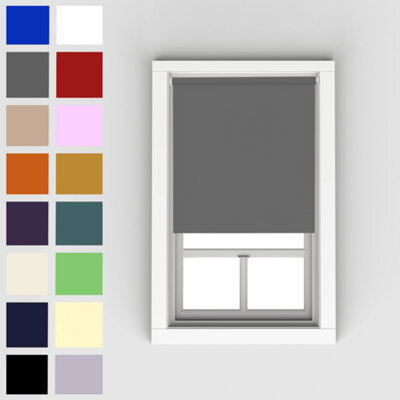 Caecus Blinds Blackout Roller Blind Dark Grey 90Cm