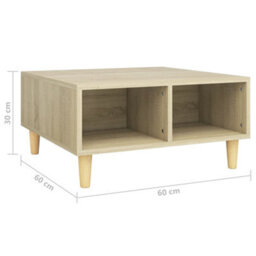 Berkfield Coffee Table Sonoma Oak 60X60X30 Cm Engineered Wood - thumbnail 6