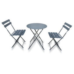Metal Bistro Bistro Set, Floral Patio Folding Table And Chairs Set Of 2 - thumbnail 1