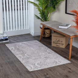 Ingrid Vintage Oriental Boho Beige/white Area Rug-160Cm X 213Cm - thumbnail 2