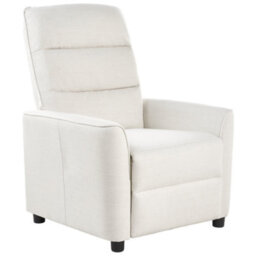 Beliani Recliner Chair Sande With Footrest Fabric Off-White - thumbnail 1