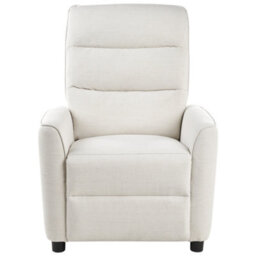 Beliani Recliner Chair Sande With Footrest Fabric Off-White - thumbnail 5