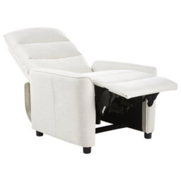 Beliani Recliner Chair Sande With Footrest Fabric Off-White - thumbnail 4