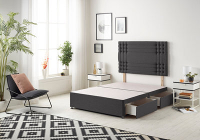 Somnior Beds Somnior Flexby Plush Black Divan Bed Base With 4 Drawers And Headboard - Double - image 1