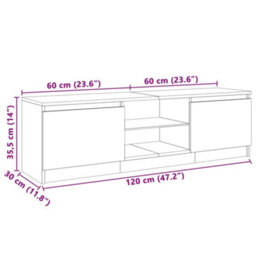Vidaxl Tv Cabinet With Led Lights Concrete Grey 120X30X36 Cm - thumbnail 3
