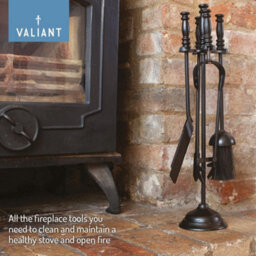 Valiant Fireside Companion Tool Set Includes Shovel, Tongs, Poker, Brush And Classic Stand - thumbnail 4
