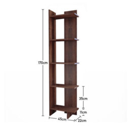 Living And Home 5 Tier Brown Modern Wooden Corner Bookcase Ladder Shelf Plants Stand - thumbnail 5
