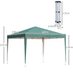 Outsunny 3 X 3M Garden Pop Up Gazebo Marquee Party Tent Wedding Canopy Green - thumbnail 3