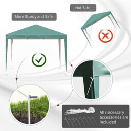 Outsunny 3 X 3M Garden Pop Up Gazebo Marquee Party Tent Wedding Canopy Green - thumbnail 7