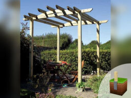 Edecks Contemporary Wooden Garden Pergola (W 3600mm X D 3600mm) With Bolt Down Anchors (2.1M) - thumbnail 1