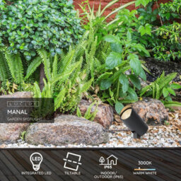 Lucide Manal Led Garden Spotlight Anthracite - thumbnail 2