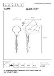 Lucide Manal Led Garden Spotlight Anthracite - thumbnail 8