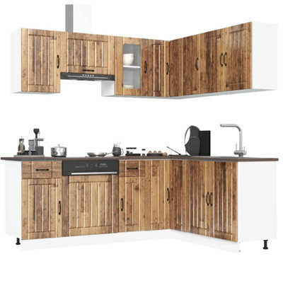 Berkfield 11 Piece Kitchen Cabinet Set Kalmar Old Wood Engineered Wood - image 1