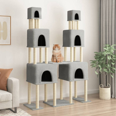 Walplus Cat Tree With Sisal Scratching Posts Light Grey 199 Cm - image 1