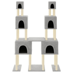 Walplus Cat Tree With Sisal Scratching Posts Light Grey 199 Cm - thumbnail 4