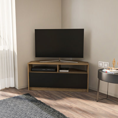 Decorotika Comero Corner Tv Stand For Tvs Up To 43'' Oud Black - image 1