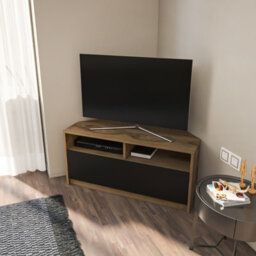 Decorotika Comero Corner Tv Stand For Tvs Up To 43'' Oud Black - thumbnail 2