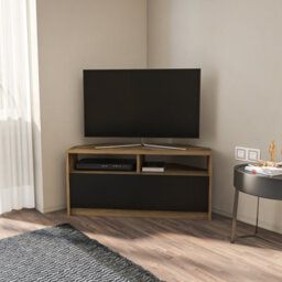 Decorotika Comero Corner Tv Stand For Tvs Up To 43'' Oud Black - thumbnail 1