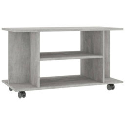 Berkfield Tv Cabinet With Castors Concrete Grey 80X40X40 Cm Engineered Wood - thumbnail 2
