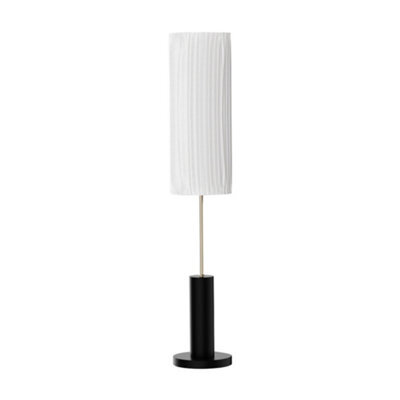 Thehotsale 127Cm Height E27 1-Light Fabric Lampshade Floor Lamp With Foot Switch And Black Base - image 1