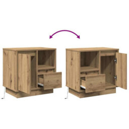 Berkfield Bedside Cabinet With Led Artisan Oak 50X34,5X50 Cm - thumbnail 9