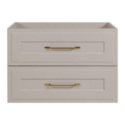 Heze Furniture Classic 2 Bathroom Vanity Units Wall Cabinets Set 35Cm & 80Cm With Worktop - Cashmere - thumbnail 3