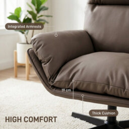 Homcom Accent Chair With 360 Swivel Dark Brown - thumbnail 5