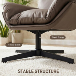 Homcom Accent Chair With 360 Swivel Dark Brown - thumbnail 7