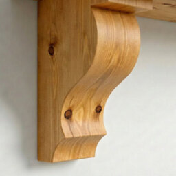 Off The Grain Wooden Mantel Shelf - Solid Pine With Corbels, Medium Wax - L100Cm - thumbnail 3