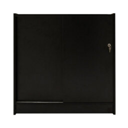 MonsterShop Black Shop Counter Led Light B 900mm Lockable Sliding Doors 2 Keys Retail Storage Unit Display Showcase Cabinet Reception Desk - thumbnail 6