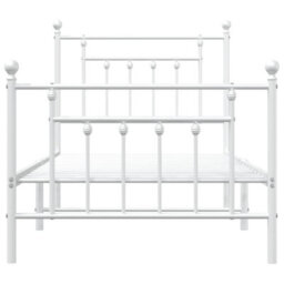 Berkfield Metal Bed Frame With Headboard And Footboard White 90X200 Cm - thumbnail 6