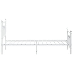 Berkfield Metal Bed Frame With Headboard And Footboard White 90X200 Cm - thumbnail 7