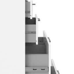 Wyld Haus Dris White Wooden Bookcase 2 Shelves 4 Drawers - thumbnail 9
