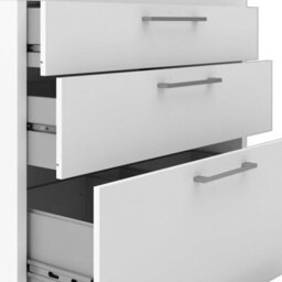 Wyld Haus Dris White Wooden Bookcase 2 Shelves 4 Drawers - thumbnail 8