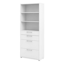 Wyld Haus Dris White Wooden Bookcase 2 Shelves 4 Drawers - thumbnail 5