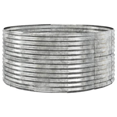 Berkfield Durable Garden Planter Silver 140X140X68 Cm Powder-Coated Steel - image 1