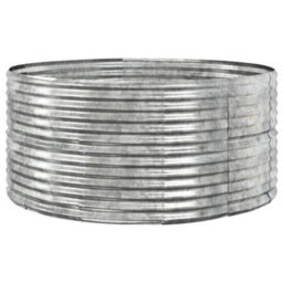 Berkfield Durable Garden Planter Silver 140X140X68 Cm Powder-Coated Steel - thumbnail 1