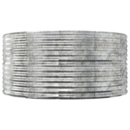 Berkfield Durable Garden Planter Silver 140X140X68 Cm Powder-Coated Steel - thumbnail 3