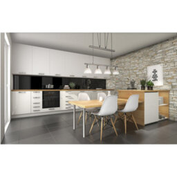 Luminosa Lighting Luminosa Daytona Bar Pendant Ceiling Light Nickel Matt Alabaster Optic Glass Shade 4X E14 3000K - thumbnail 4